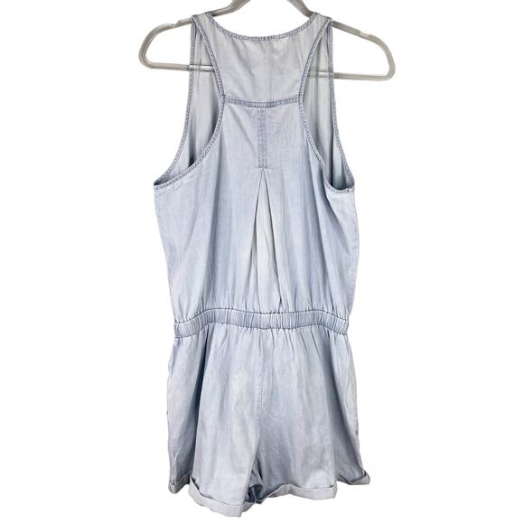 Aaron & Amber Romper Light Blue Chambray Large Sleeveless New - Picture 2 of 12